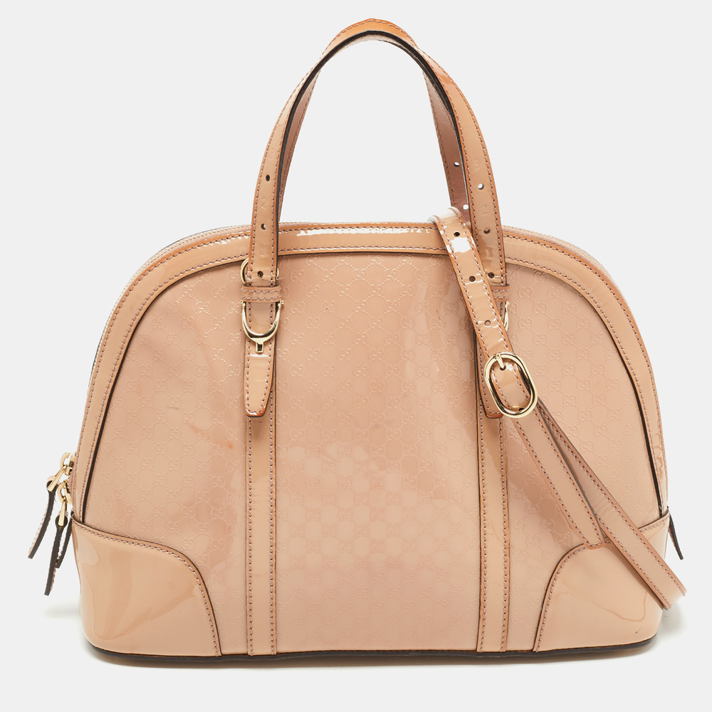GUCCI Pink Microssima Patent Leather Nice Dome Satchel - Picture 1 of 8